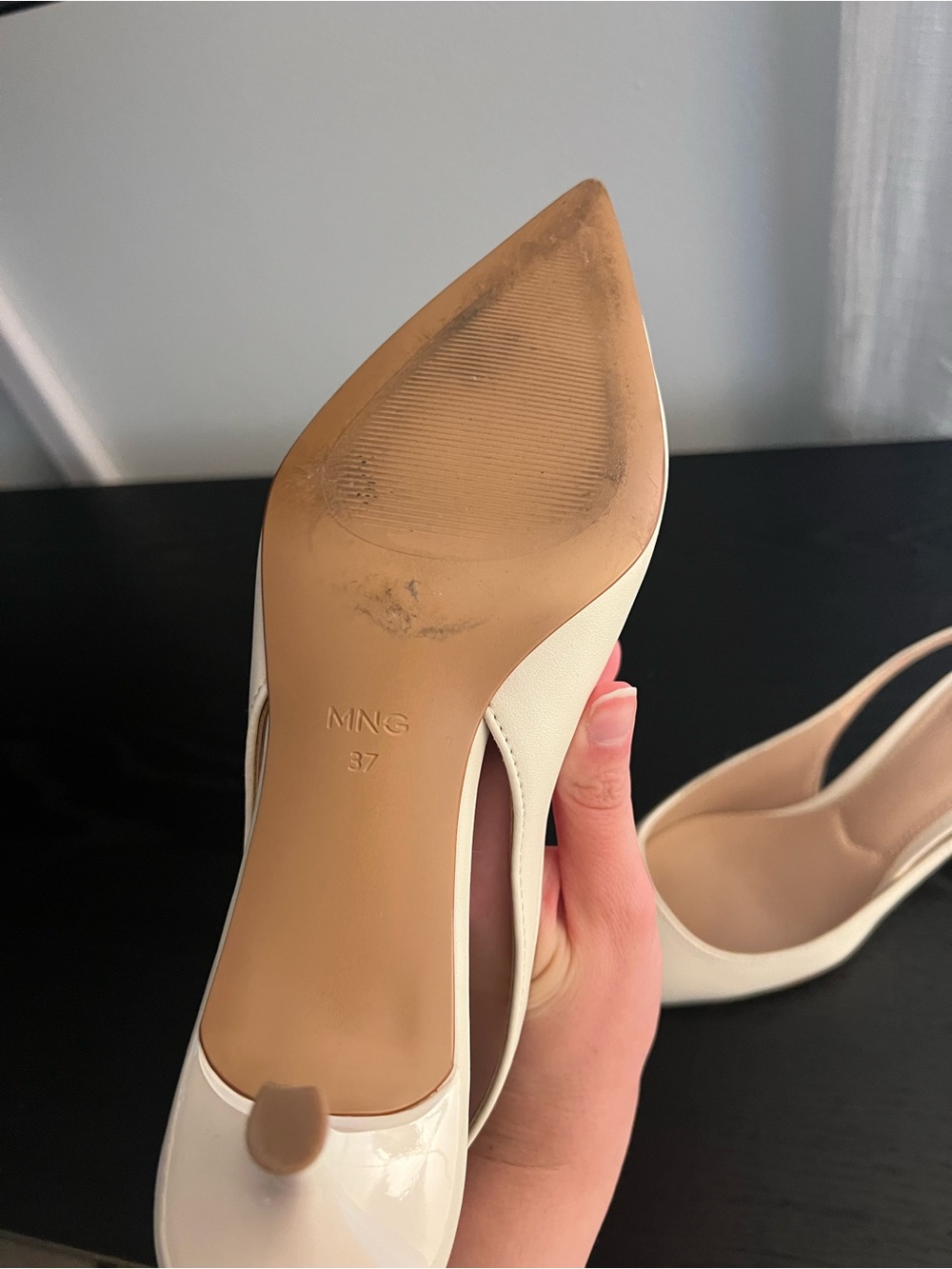 Mango Cream Pointed Slingback Heels - Picture 3 of 3